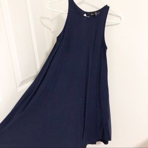 Navy Blue Sleeves Tent Dress